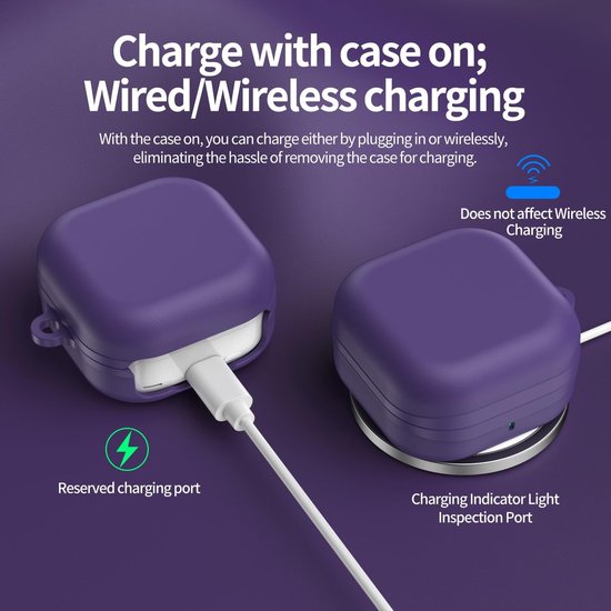 [4 in 1] Hoesje compatibel met Samsung Galaxy Buds4 / Buds4 Pro met sleutelkoord, sleutelhanger en reinigingsset, zachte TPU kunstlederen textuur volledige druppel beschermhoes voor vrouwen mannen — afbeelding 5