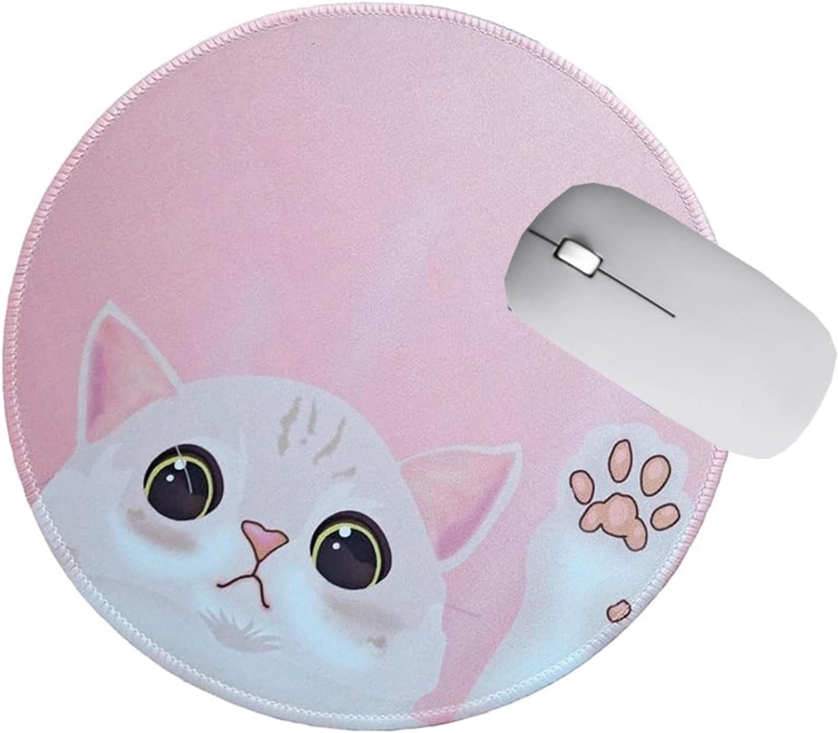 antislip rubberen muismat voor laptop games, schattig kattenpatroon muismat voor kantoor reizen mannelijk vrouwelijk kinderen (roze)