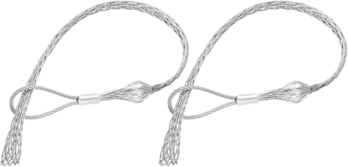 Kabeltrekker met Handgreep voor 60-75 mm Kabel, 140 cm Draadmesh Trekker, Roestvrij Staal, 2 Stuks, Ideaal voor Netbedekking en Tuinwerk