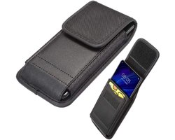 Case Cover Verticaal met Kaarthouder Leer & Nylon voor Oppo Find 7a X9007 / Oppo Find 7 Lite - Zwart