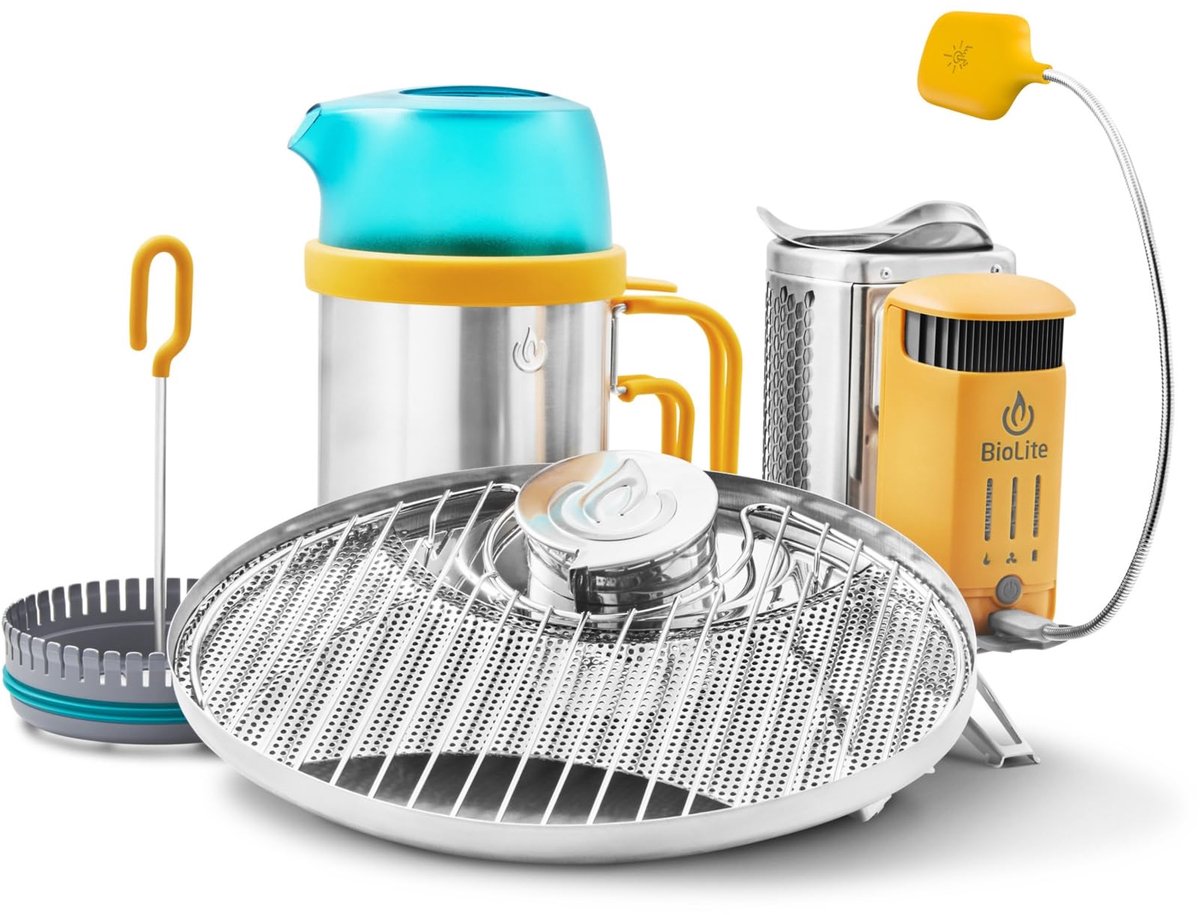 Campkachel Houtverbranding - Complete Cook Kit - 3500 Watt Vermogen - Metaal Materiaal - Voor Kamperen En Outdoor