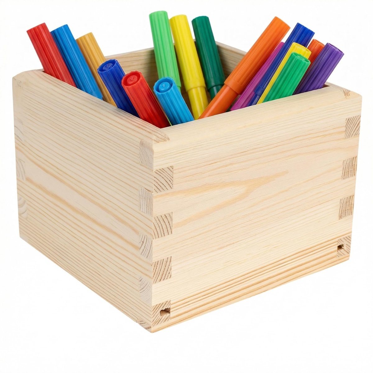 Creative Deco opbergdoos houten kist zonder deksel 12x12x9 cm, Houten kist van natuurlijk grenenhout, Lade-organizer voor kleine spullen zoals make-up, sieraden, pennen