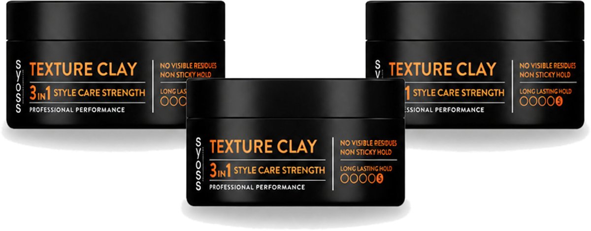3 x SYOSS - Texture Clay - Verzorging - Langdurige Styling - 100ml - Voordeelverpakking - 3 stuks