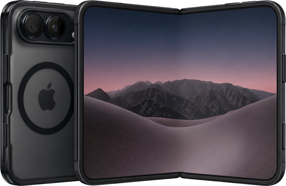 SnapSkin Hoesje geschikt voor iPhone Duo - Geschikt voor MagSafe Case - Semi-Transparant Zwart