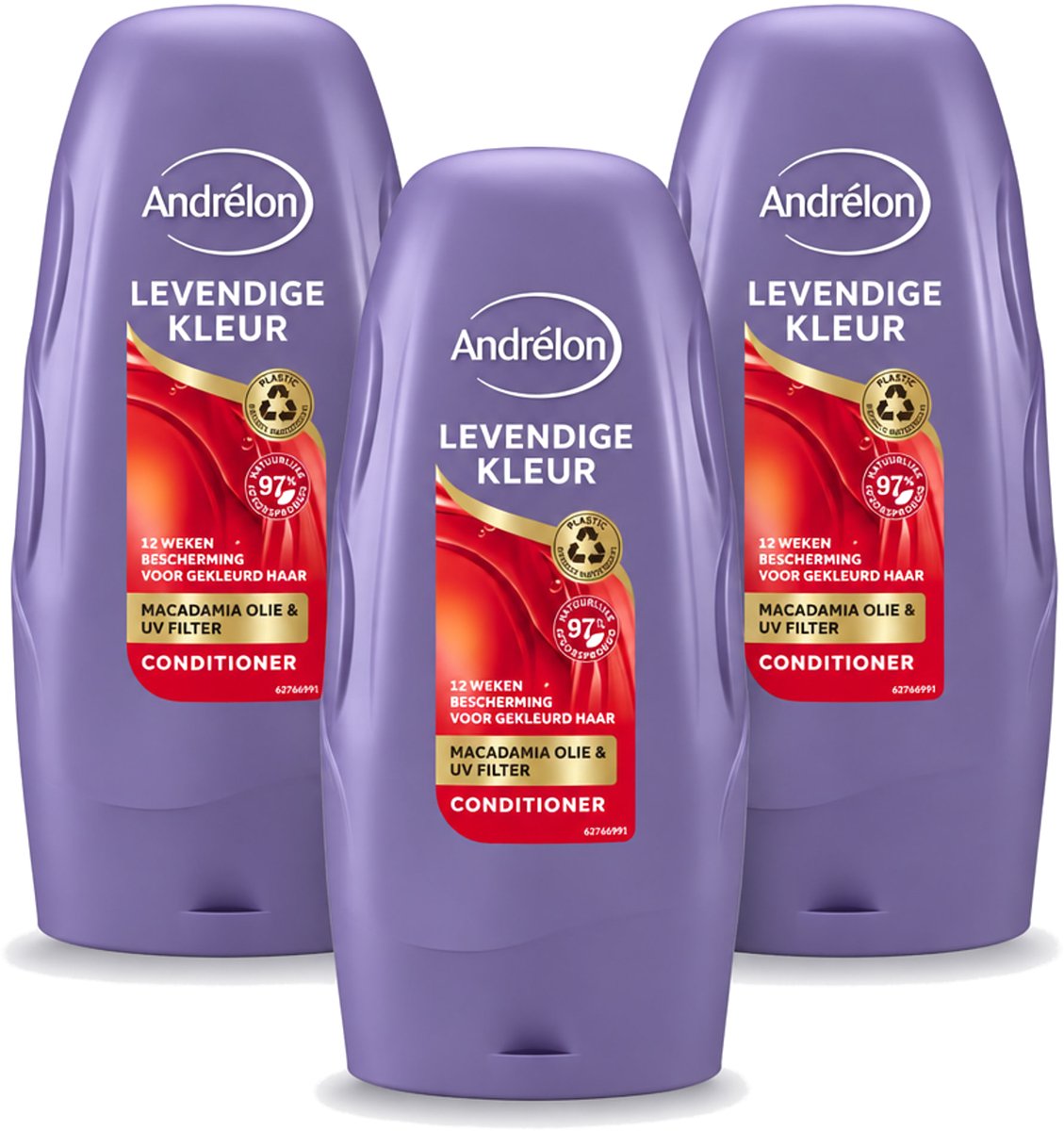3 x Andrélon - Levendige Kleur - Conditioner - Kleurbehoud - 250 ml - Bulkverpakking - 3 stuks