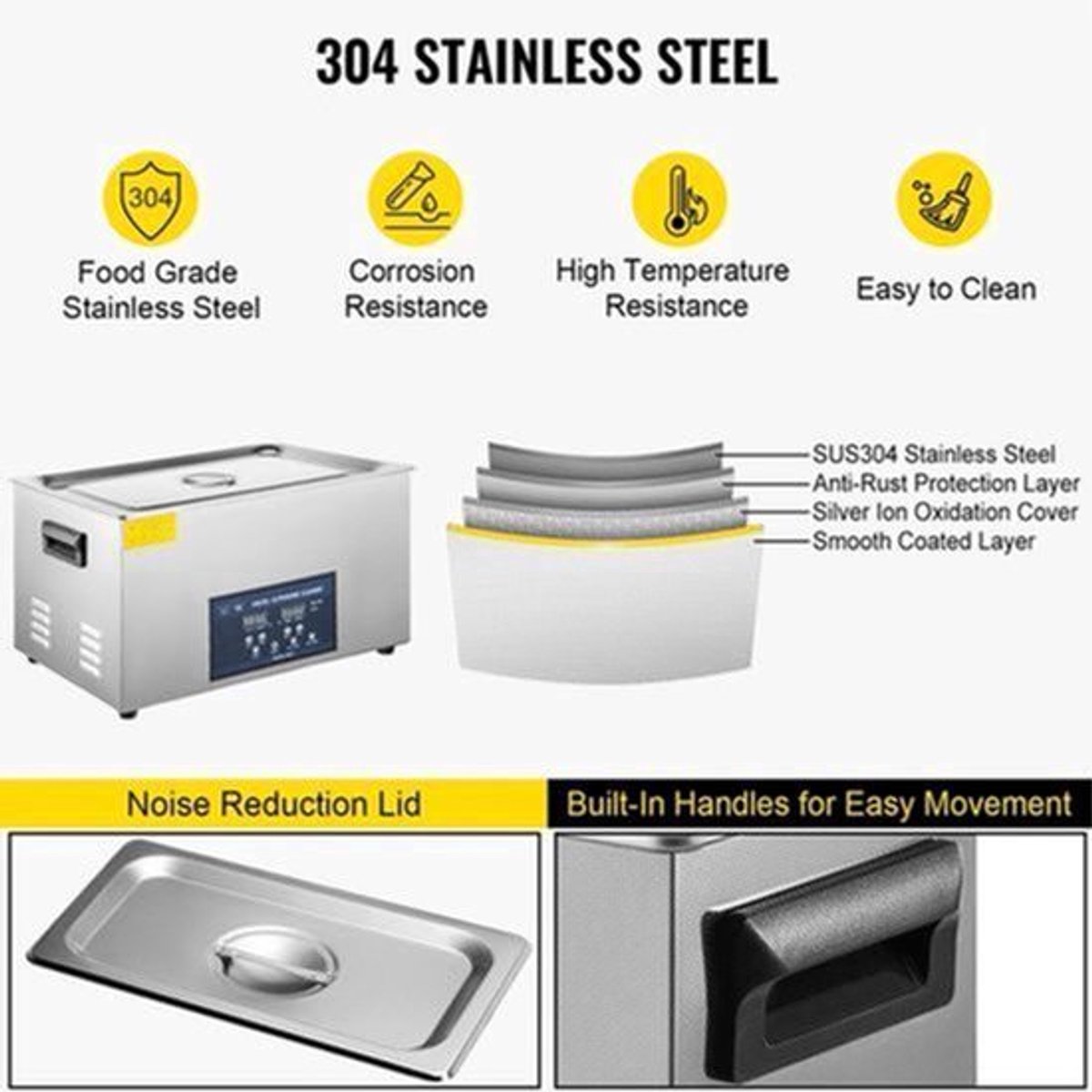 Ultrasoonreinigers - Reinigingsmachine - Ultrasonic Cleaner - Ultrasoon - 6L Tank – Dubbele Frequentie – Digitale Bediening – Draagbaar en Geschikt voor Thuisgebruik