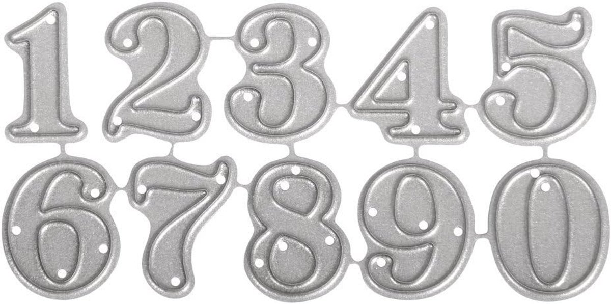 Hobby 59236000 Small Numbers stanssjablonenset, 10 stuks, 0,8-1,9 cm