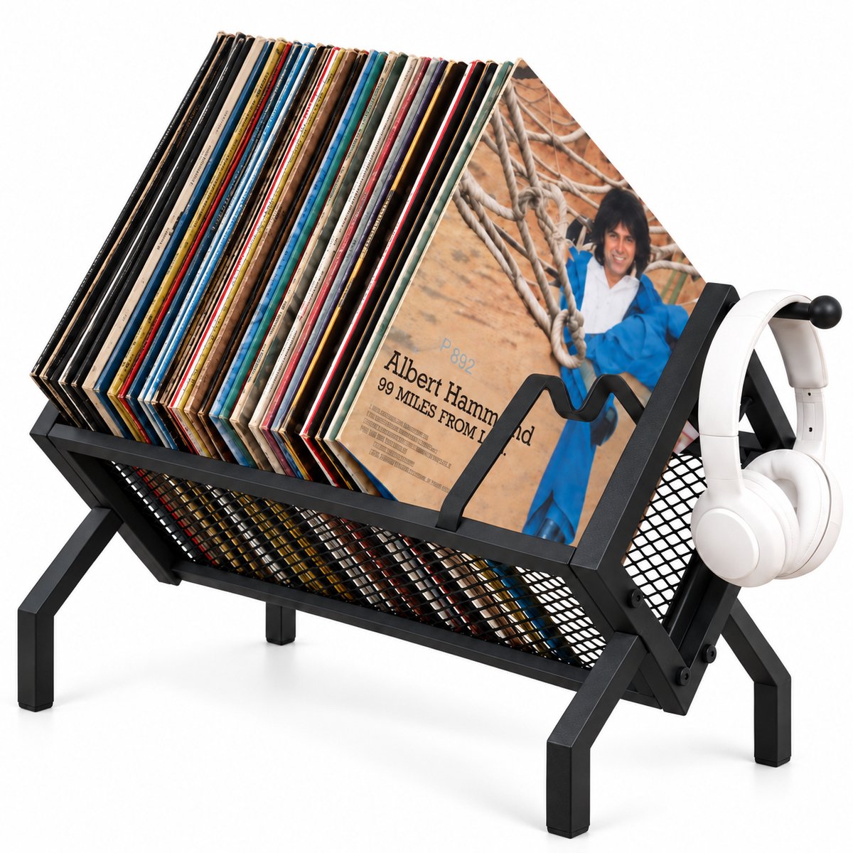 Pandaco LP Houder & CD Rek - Platenrek - LP Opbergsysteem - Voor 80-100 LP's - Vinyl houder & Platenhouder