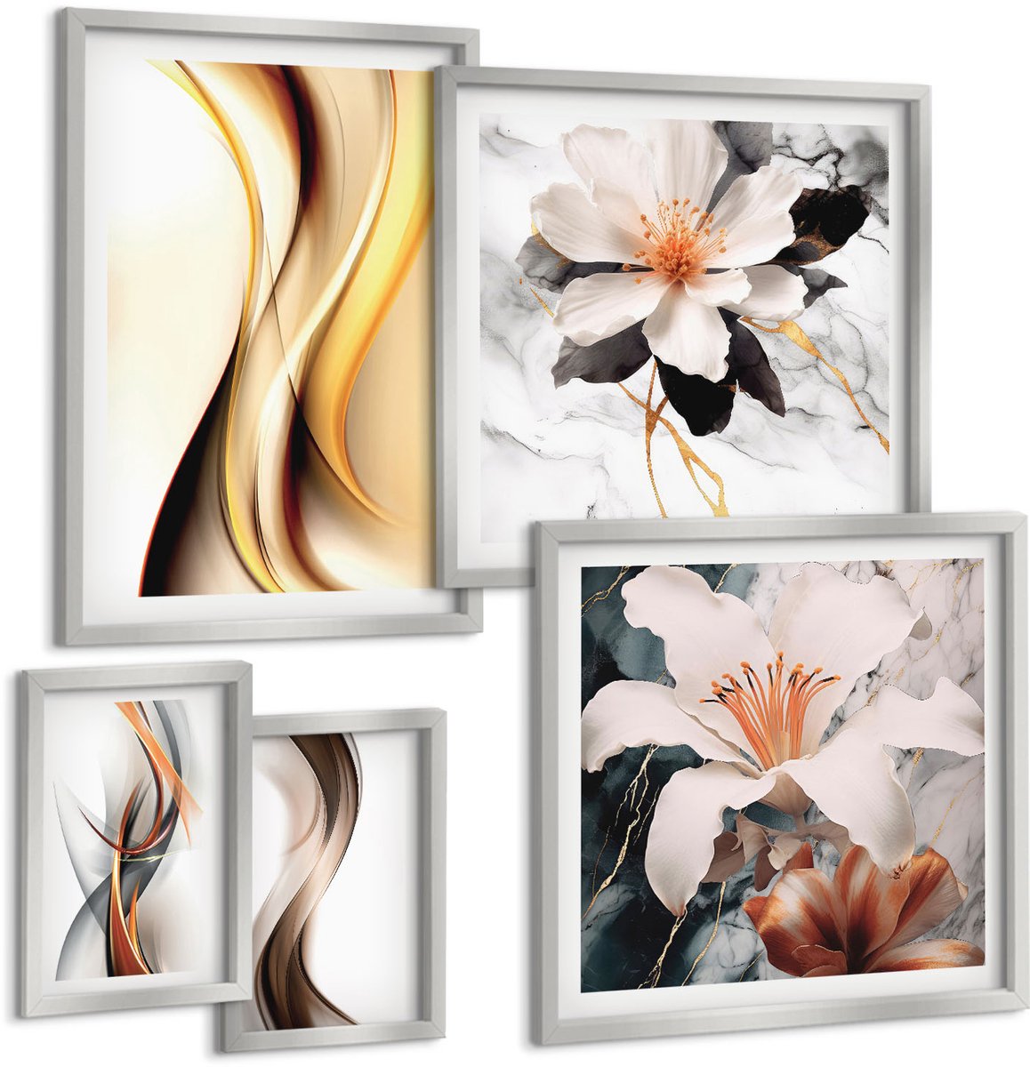 Coloray 5-Delige Schilderij Set - Sfeervolle Straatjes Met Planten En Italiaanse Pizza. - 20 x 30 cm - Stijlvolle Wanddecoratie - Interieur - Interieur Decoratie