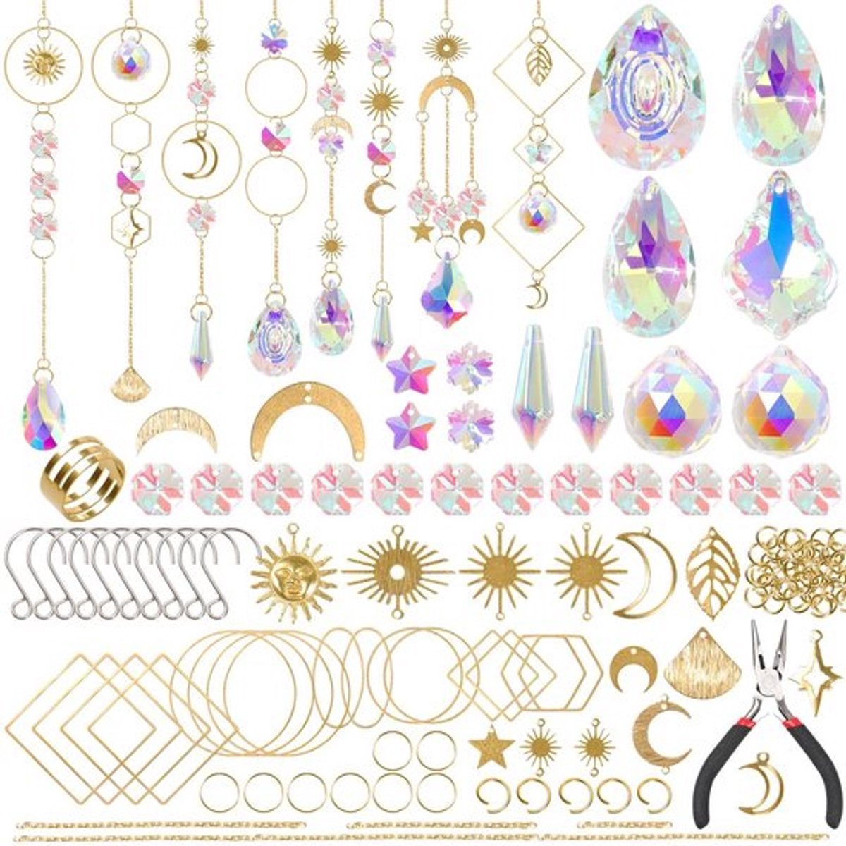 Suncatcher kristal - Kristallen en edelstenen - Zonnevanger Hanger - 200 stuks - Dromenvangen - DIY Zonvanger Raamdecoratie - Windgong buiten - Tuin- en huisdecoratie - cadeau vrouw