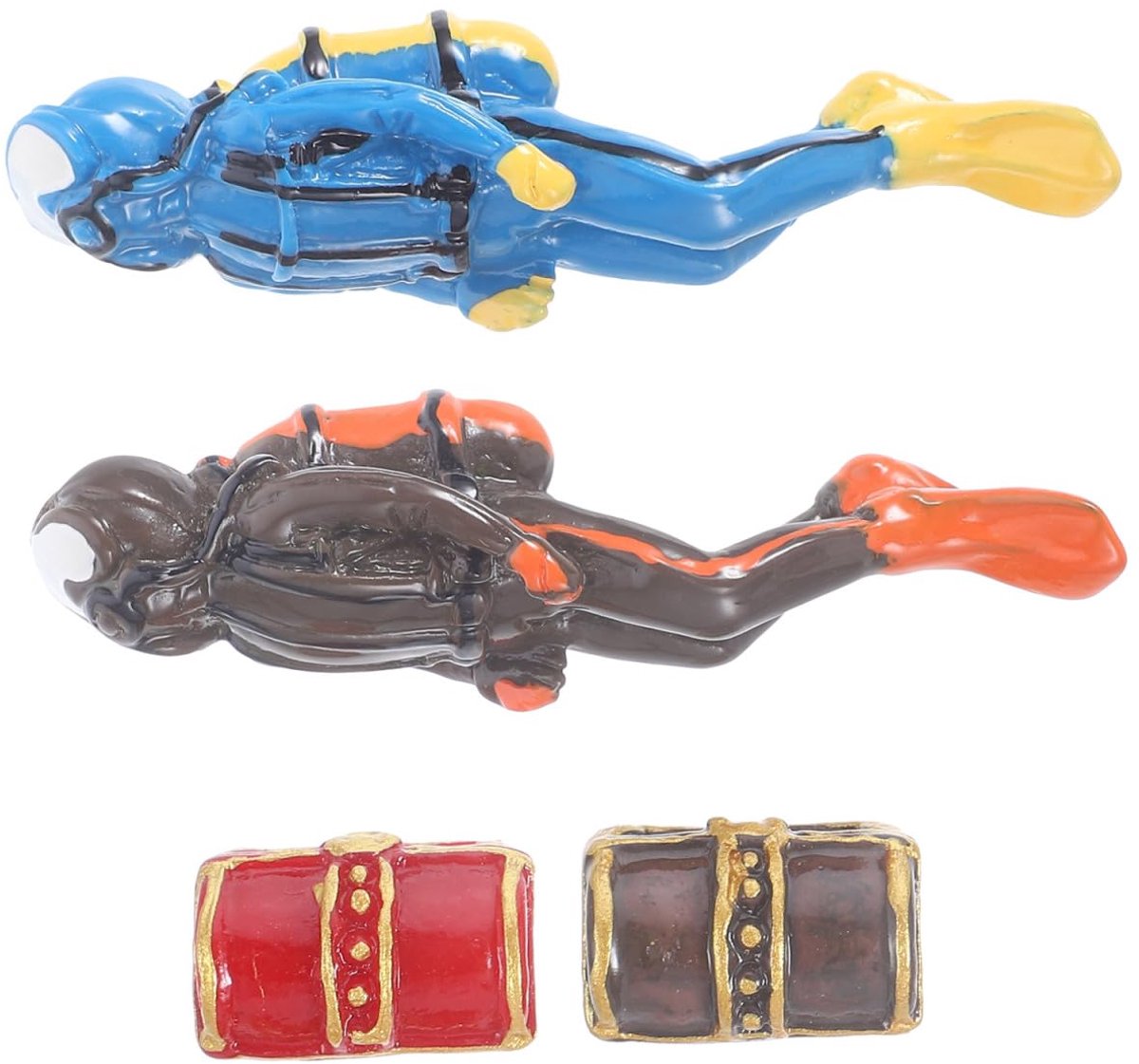 Dailygoods- Miniatuurfiguren 4 Stuks - Duikers Figuren - Aquarium Decoratie - Hars Poppetjes - Modelbouw Accessoires - Micro-landschap Decoratie - Decoratiefiguren