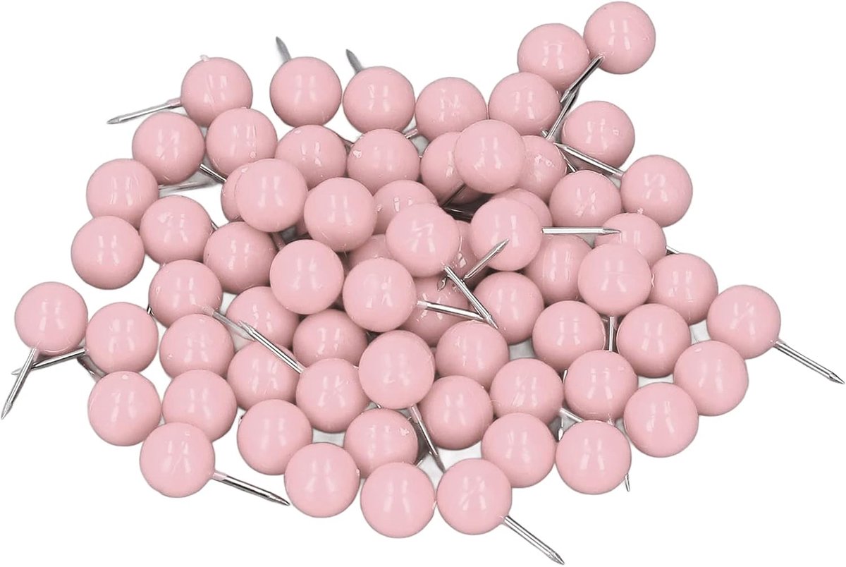 Dailygoods- Push Pins 100 Stuks - Kaartkopspijkers - Duurzaam Staal/Kunststof - Opbergdoos - Maat 9,5 x 20 mm - Lichtgewicht 78g - Punaises