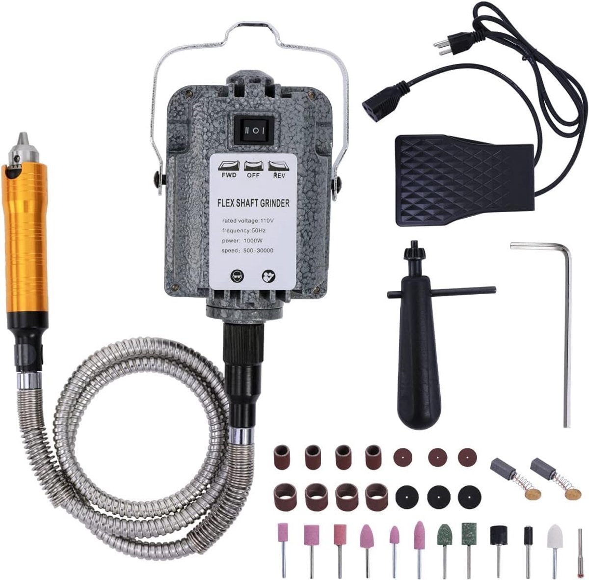Draaigereedschap met voetpedaalbediening, flexibele as-hangslijper voor snijden, multifunctionele kit voor doe-het-zelf handwerk zoals snijden en polijsten