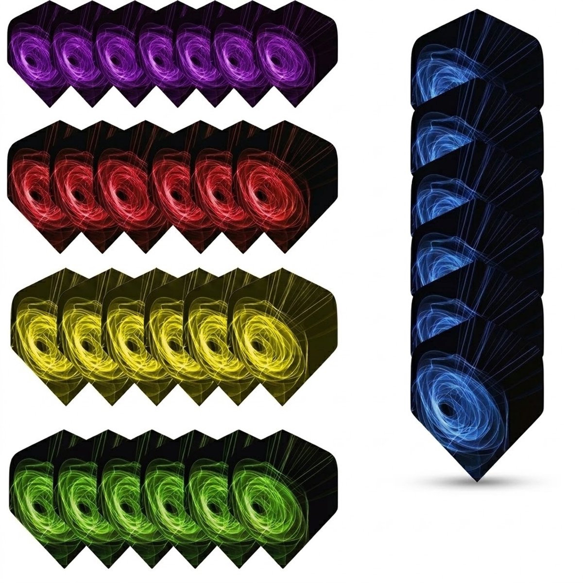 Multikleur dart flights set unisex met wervel patroon 30 stuks standaard vorm dart flights accessoires voor darts