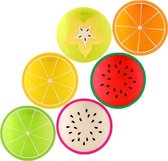 DW4Trading® Onderzetters voor bekers glazen set van 6 stuks fruit