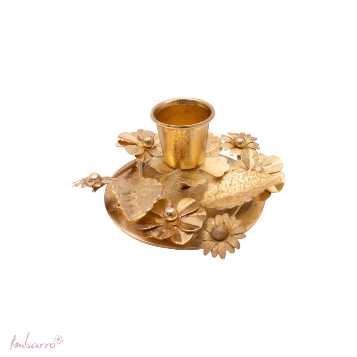 Imbarro Home & Fashion - Kandelaar Alice - Goud - L:10 W:10 H:4.50 cm