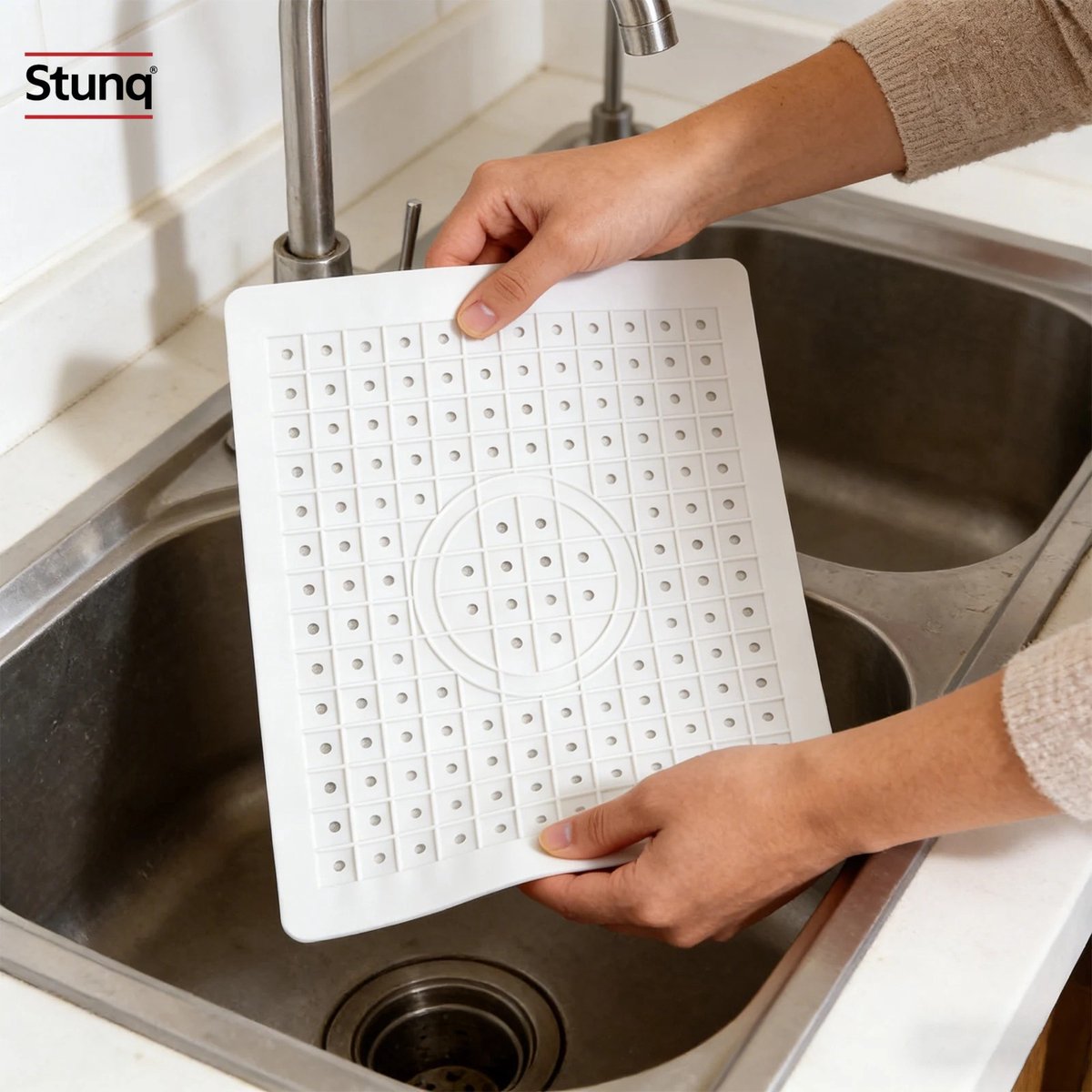 Stunq® Quick Drain Sink Pad – Antislip Gootsteenmat, 26x31 cm