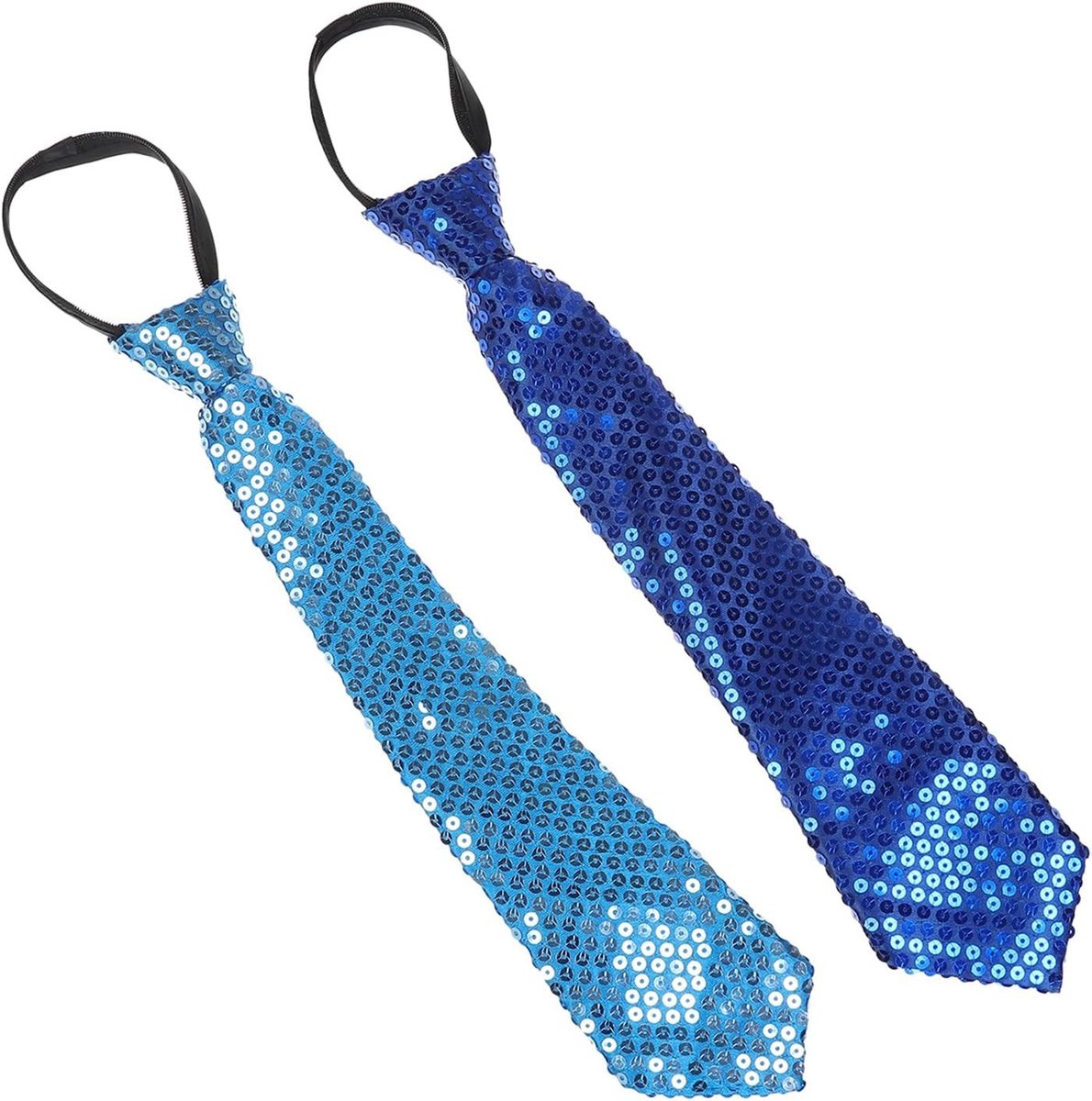 Glitterende Zipper Ties voor Mannen, Verstelbare Pre-tied Necktie met Pailletten voor Feest, Dans en Show Performances