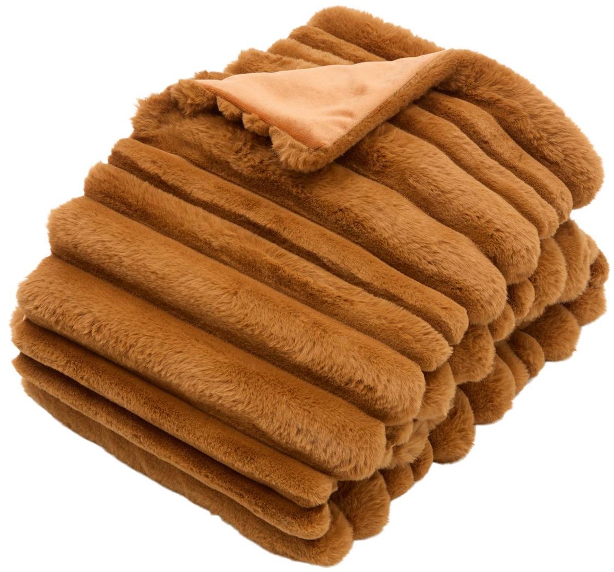 Atmosphera Créateur d'intérieur® Coti-plaid 120 x 160 cm, bruin Cognac