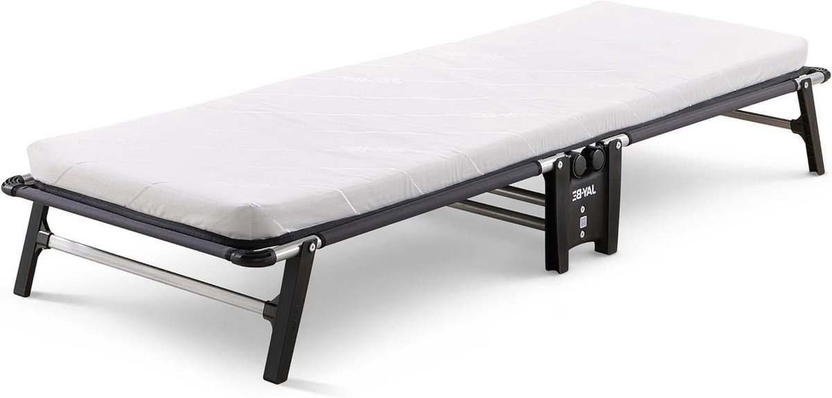 Opklapbed - Gastenbed - Logeren - Gepatenteerd vouwmechanisme - 194 x 70 cm - Zwart