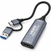 Skoov HDMI Capture Card Incl. USB-C Adapter - Video/Game Capture - HDMI naar USB - 1080P HD - Cam link - Video grabber - Streamen