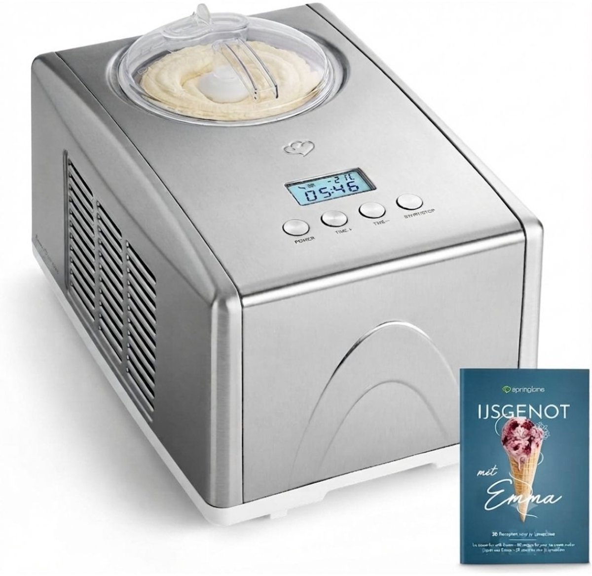 TYR® Ijsmachine - Zelfvriezende IJsmachine - IJsmachine voor Thuis - Zilver - 41cm x 28cm x 25cm
