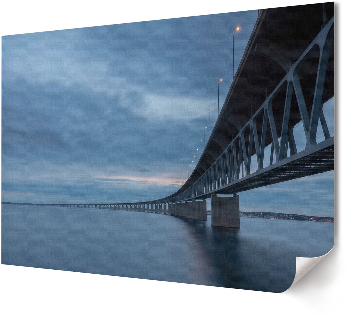 Coloray Polycanvas Wandposter - Neonreclames In De Stad, Illustratie - A4 - Blauw Patroon - Rechthoek - Canvasposter - Woonkamer, Slaapkamer, Kantoor - Modern