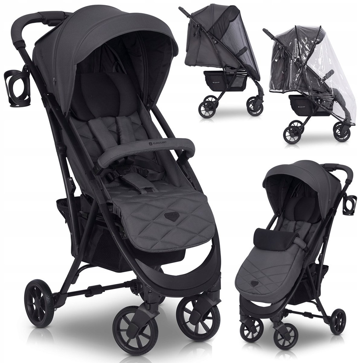 Lichtgewicht Kinderwagen Volt Pro 0-22kg met Grote Wielen en Accessoires