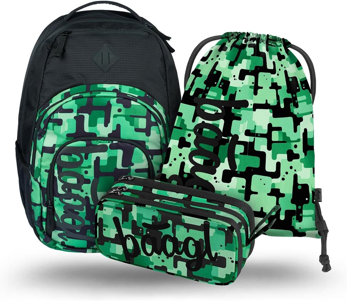 Schooltas jongen bassischool - Schooltas jongen basisschool - Groen - 35 liter - Ergonomische rugzak met thermovak en laptopvak - 3-delige set