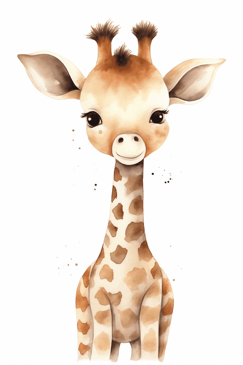 Lieve Giraffe - Baby Giraffe - Giraffe - Kinderkamer - Babykamer - voor Kinderen - Giraffen - Babydiertjes - posters - formaat 30x40cm - Wanddecoratie - XS1874YR