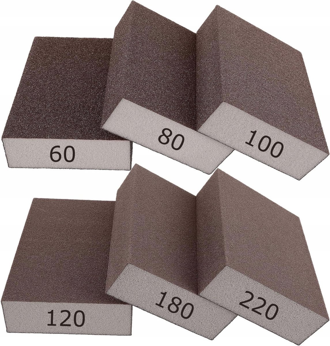 Schuurblokken Set P60-P220 - Schuurspons 4-zijdig