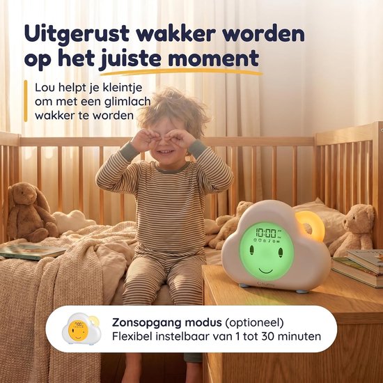 Slaaptrainer Kinderen - Nachtlampje Baby - Slaaproutine Leren - Zonsopgang Simulatie - Draadloos Oplaadbaar - Wit — afbeelding 5
