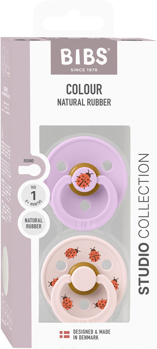 BiBs Studio Colour Fopspeen - Rond - 2 Stuks - 0-6 Mnd - Ladybug Violet Sky Mix van Merkloos — afbeelding 2
