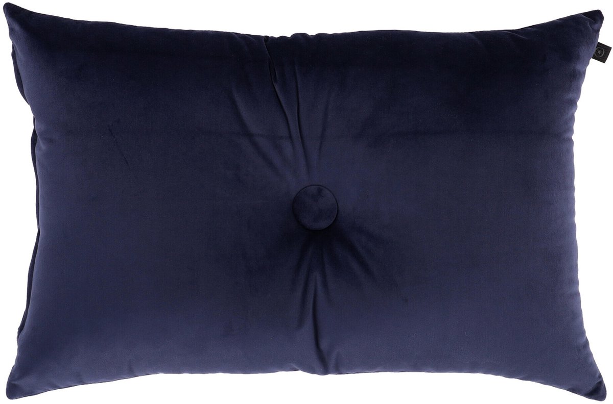 Overseas Velours Button Kussen - Navy