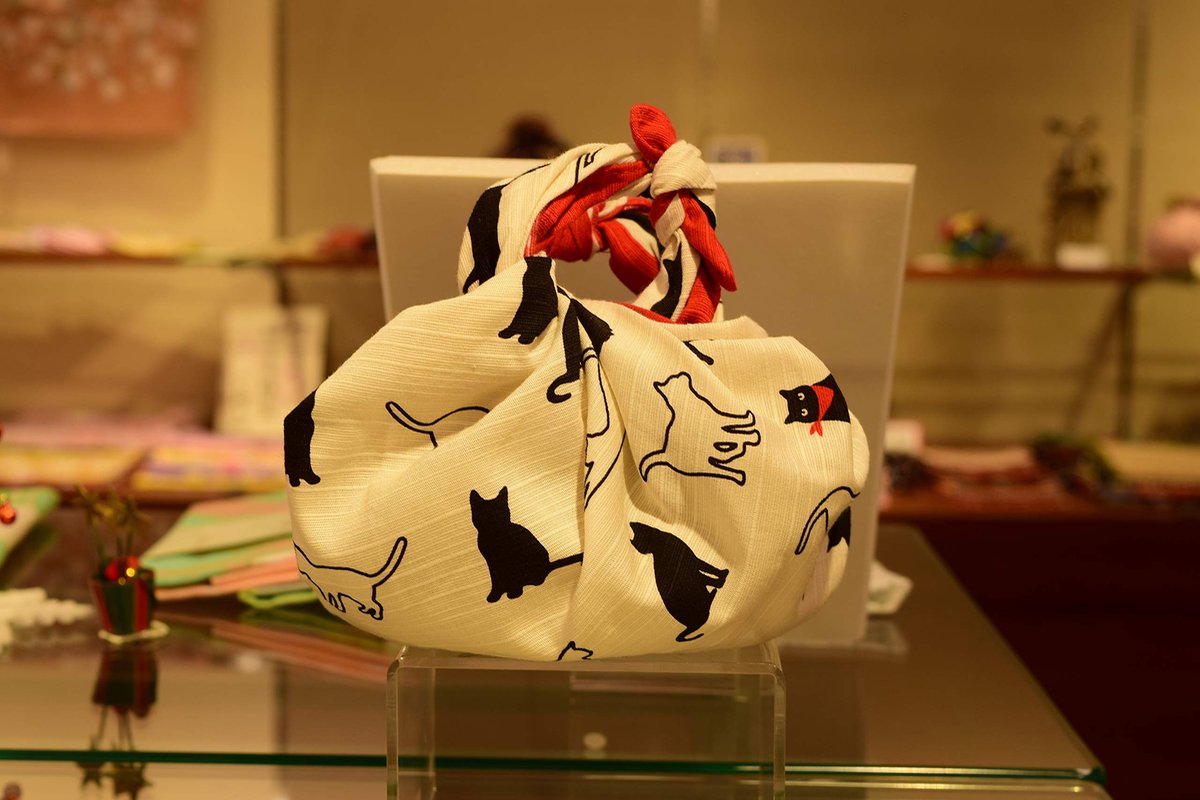 Japanse Furoshiki Schattige Zakdoek & Bento Kinchaku Katoen Stof Inpakdoek Handgemaakt in Kyoto Geschenken Souvenir - ShopVlot