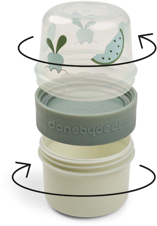 Done By Deer Birdee 2-Way Snackbox - Small - Green van Done by Deer — afbeelding 2