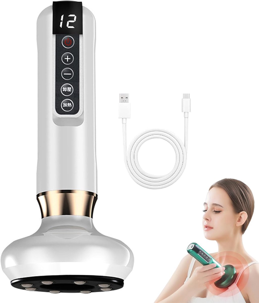 longziming - 4-in-1 Cellulitis Massageapparaat - Anti-Cellulitis Vacuümmassageapparaat met Gua Sha en Cupping - Lichaamsversteviging en Lymfedrainage - Voor het Hele Lichaam - rood