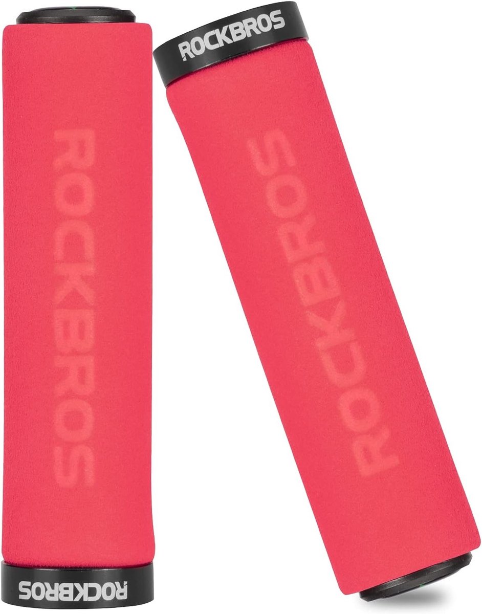 Fatbike accessoires - Fietshandgrepen - Rood Zwart - 13 cm - Antislip en Schokabsorberend - Voor 22,2 mm Stuur