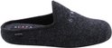 Donkergrijze Scapa pantoffel met geborduurd 'SCX' logo op de neus.