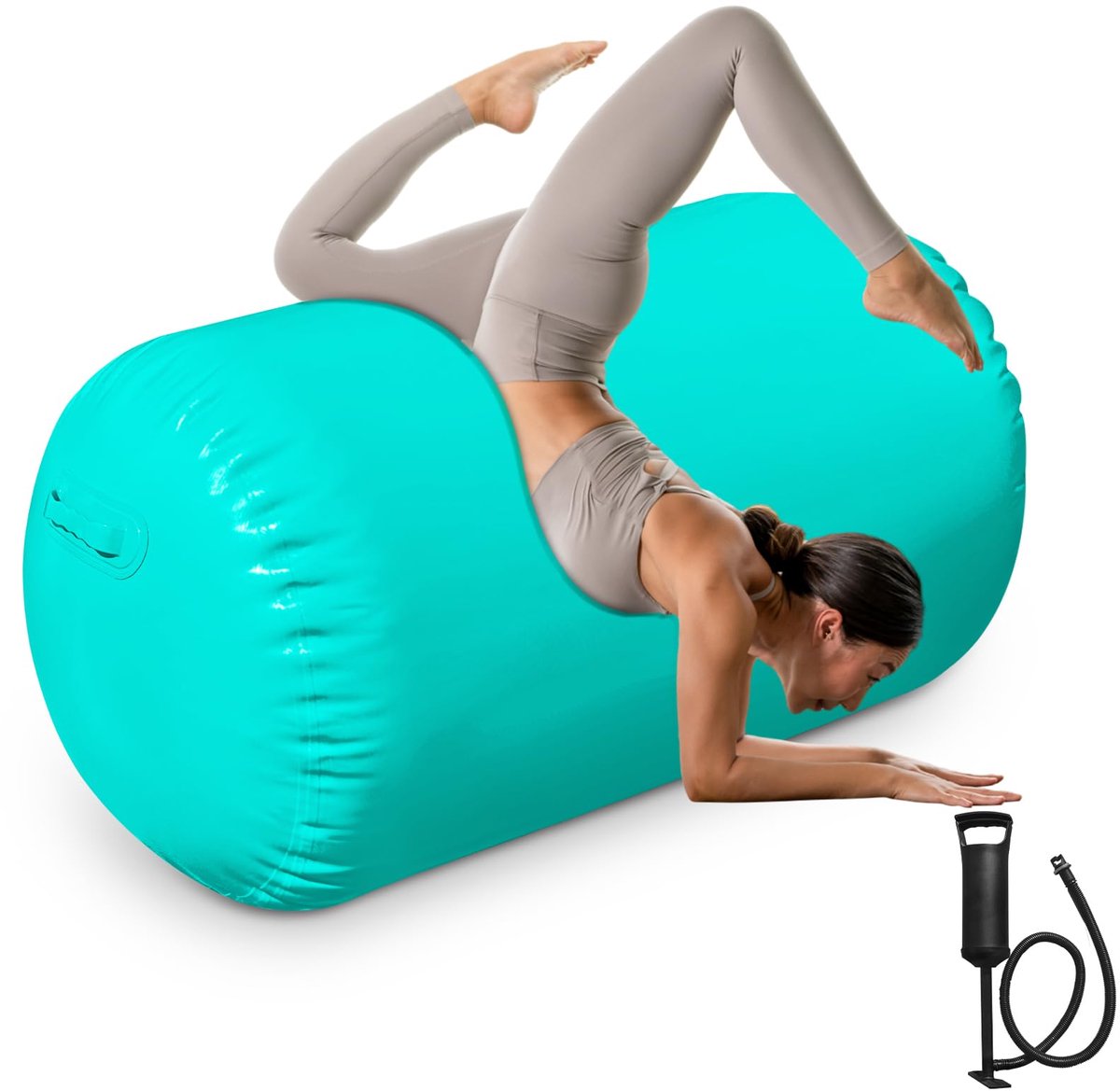 Air Roller 80x120cm Inflatable Gymnastics Barrel Air Tumbling Mat Back Handspring Trainer for Gym Cheerleading Yoga - ShopVlot