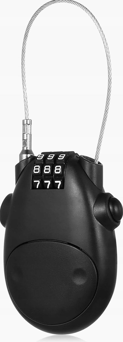 Vergrendelbare Kabel, 77cm, Cijferslot voor Bagage, Koffer, Helm