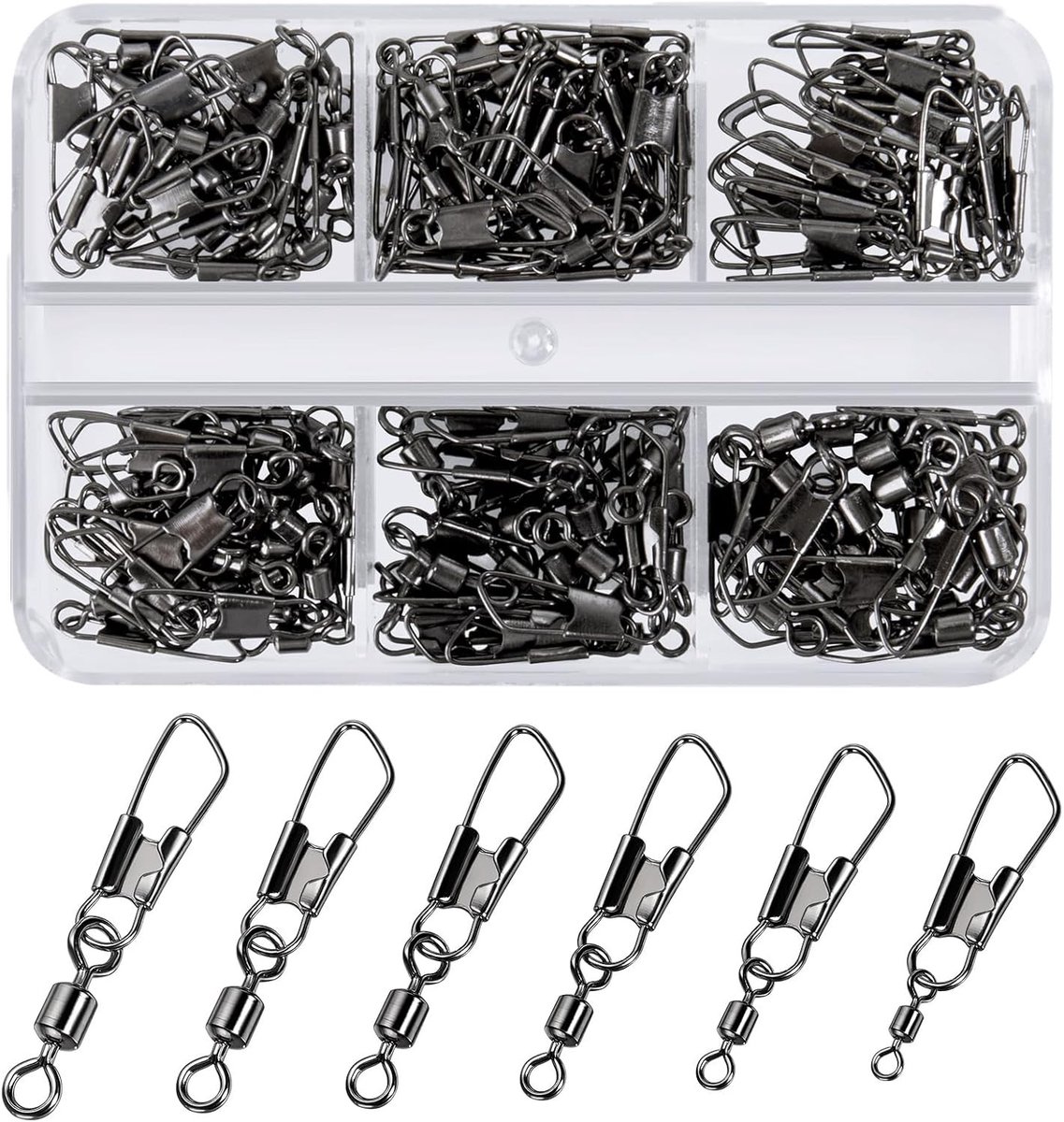 120 Stuks Rvs Visaccessoires Set met Kogellager, Push Button Ontwerp voor Vissers, Geschikt voor Diverse Maten 6# tot 14#