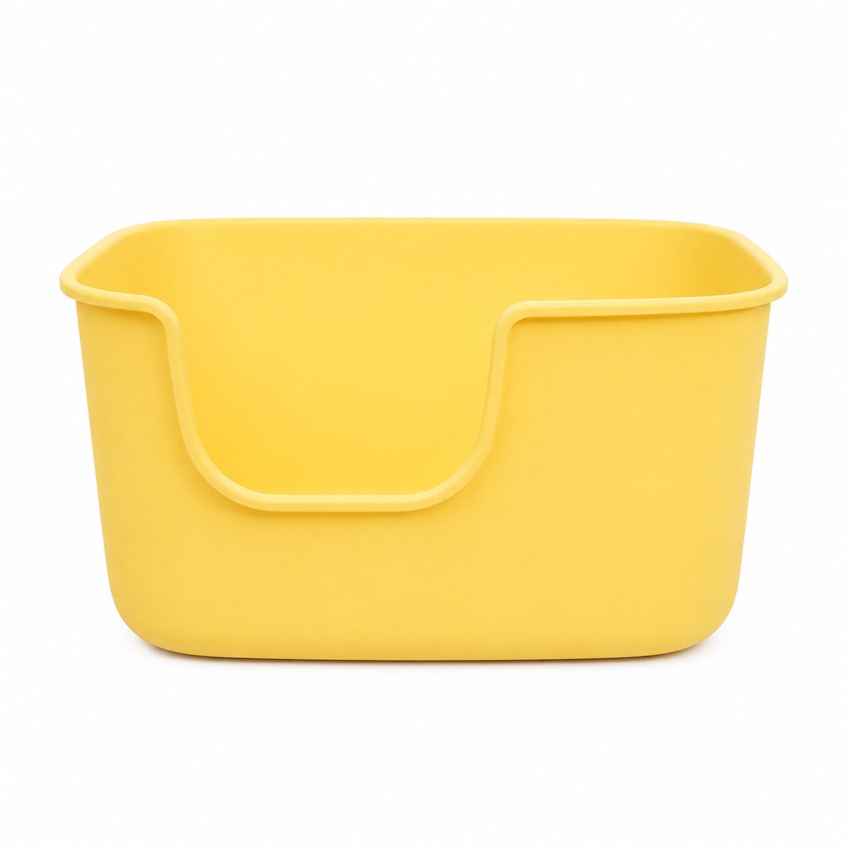YYchan Open Kattenbak - Kattentoillet - zonder deksel - lage instap - hoge rand - Geel - XL - 56*39*30 cm