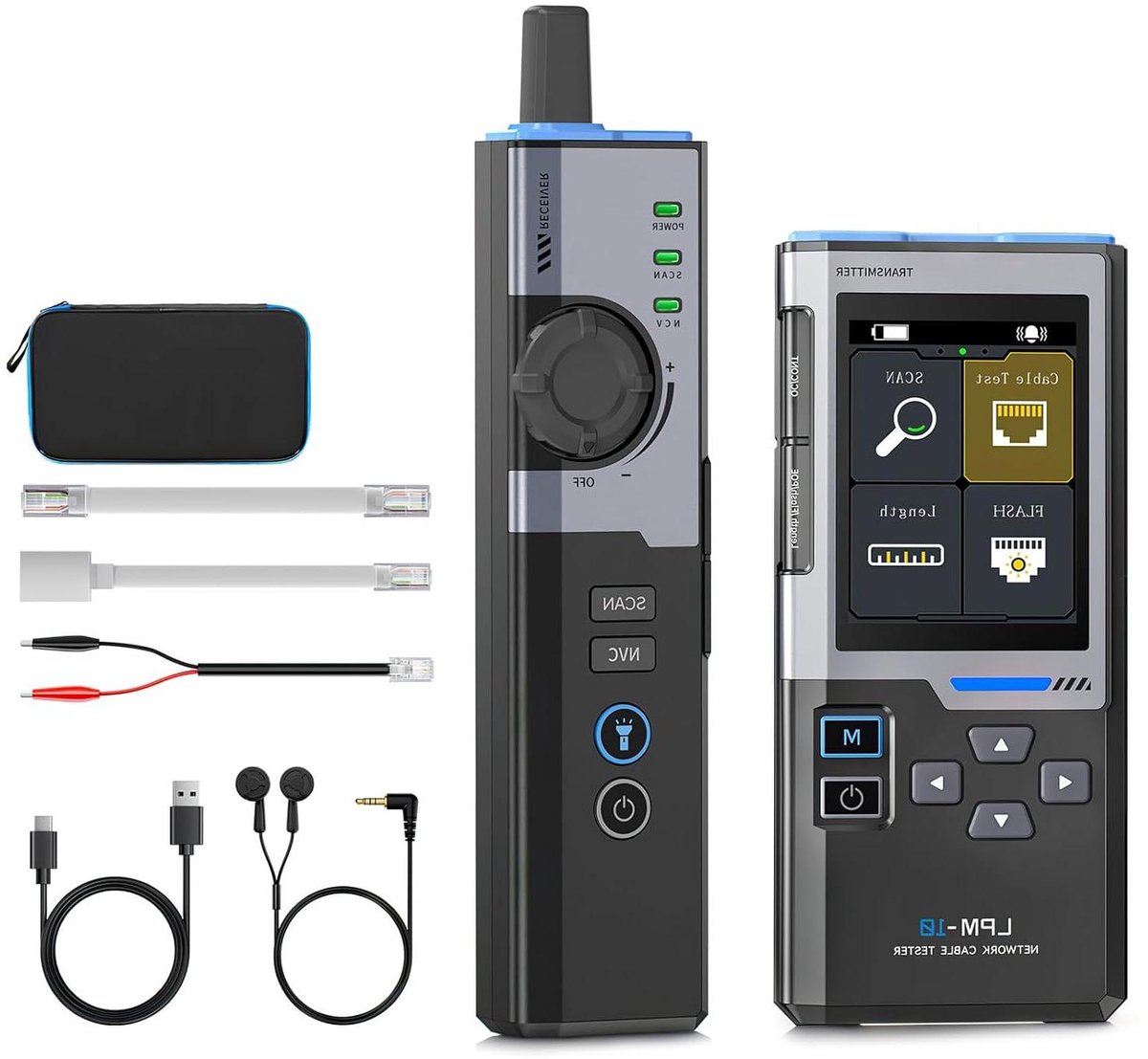 Netwerktester Kabeltester - LAN Tester - Netwerk Installatie - Multifunctionele Testen - 2.4 inch Kleurenscherm - Zwart