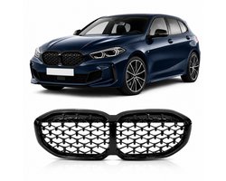 Grill Nieren Geschikt voor BMW 1 Serie F40 F41 Diamond Grill Glans Zwart 2019-2026