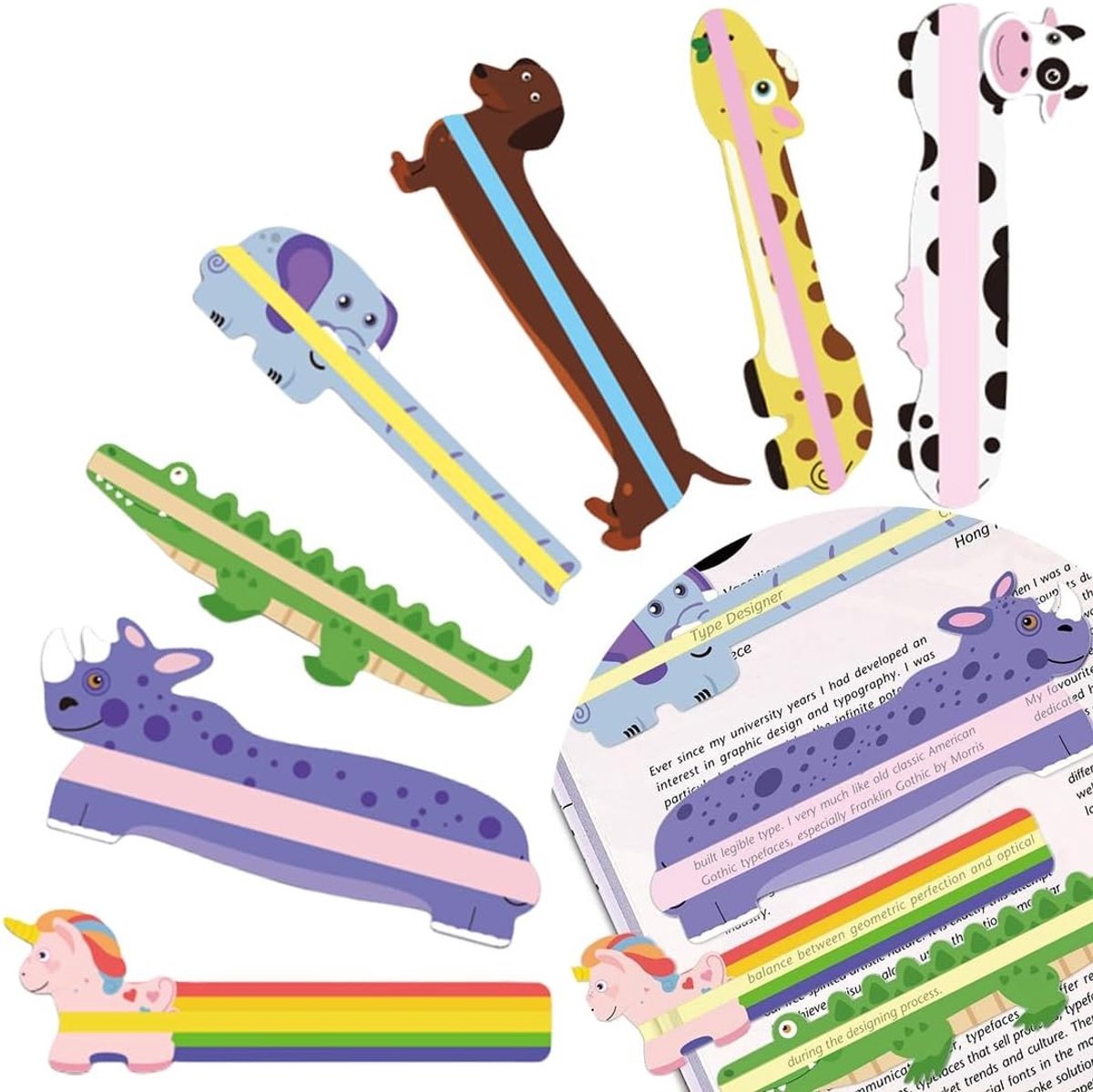 Kleurige Boekenleggers voor Leesvolgen, Marker Strips en Ondersteuning bij Dyslexie bij Kinderen