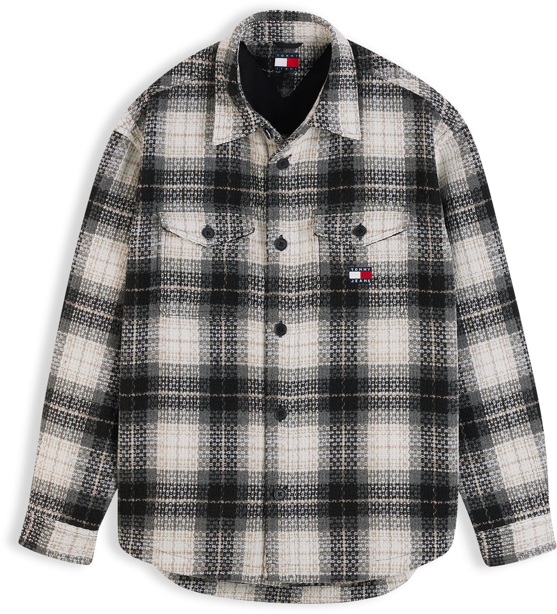 Tommy Jeans Overhemd Tjm Check Overshirt Ext Dm0dm23616 0me Black Check Mannen Maat - L