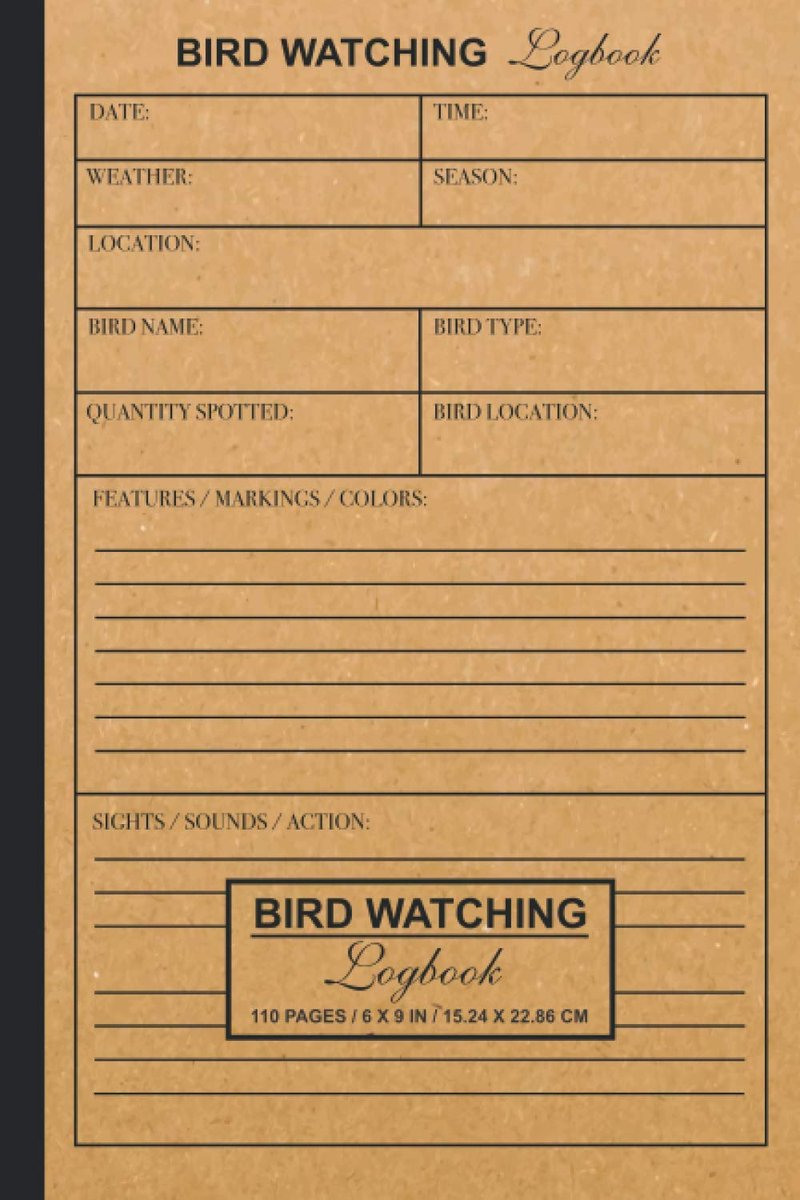 Bird Watching Logbook: A Birdwatching Journal for Bird Watchers and Birders - ShopVlot