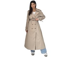 Oversized Lange Trenchcoat Dames - Taupe Tussendoorjas