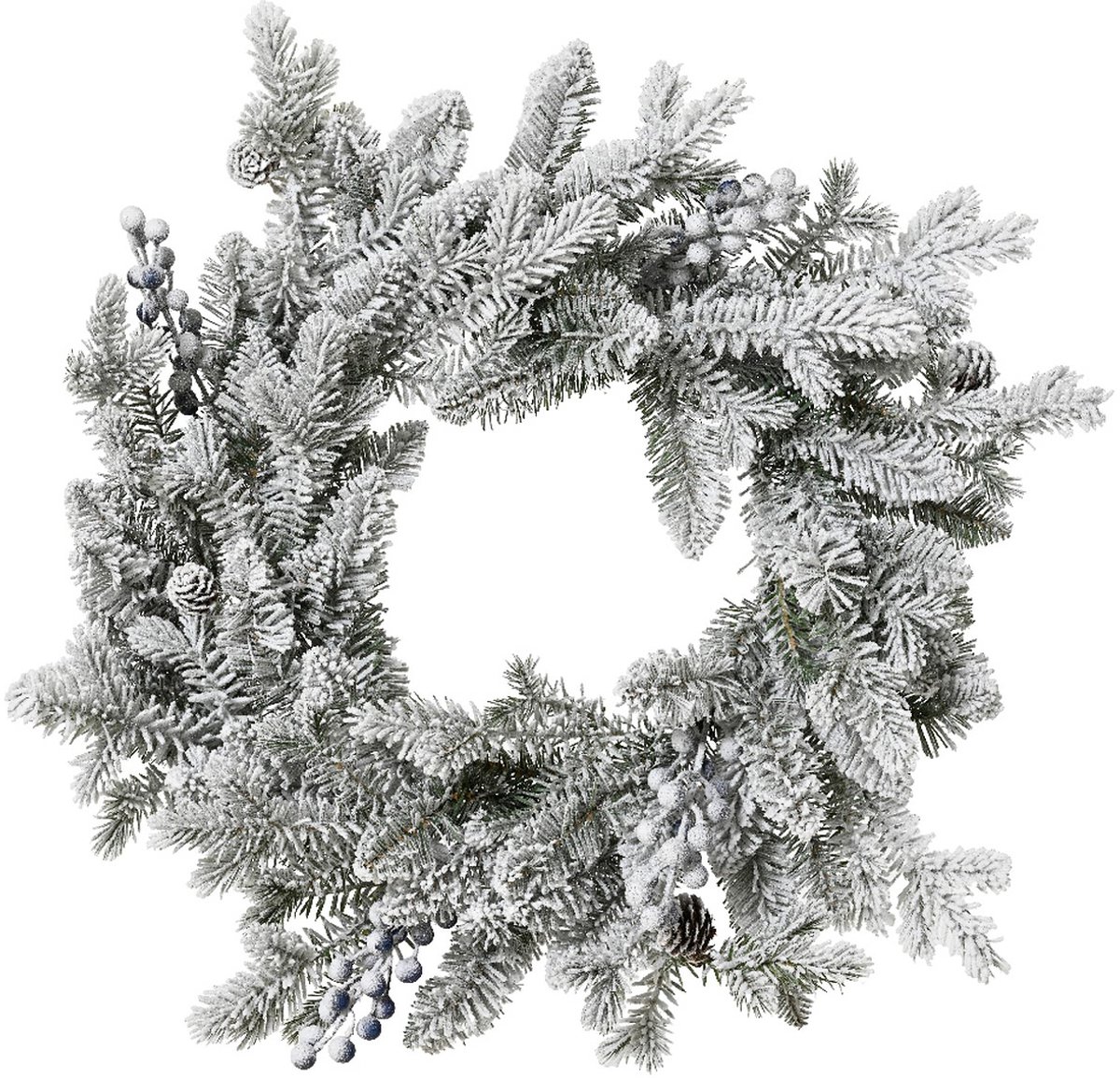 Kaemingk kerstkrans besneeuwde aspe groen Ø 50 cm hoogte 8 cm